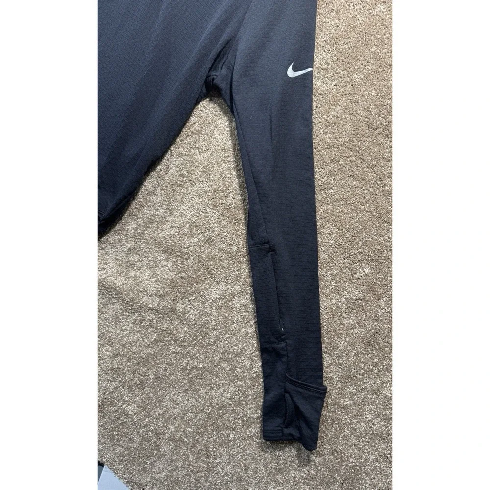 Women's Nike Running 1/4 Zip Pullover -‎ Small - Black Warm Stretch